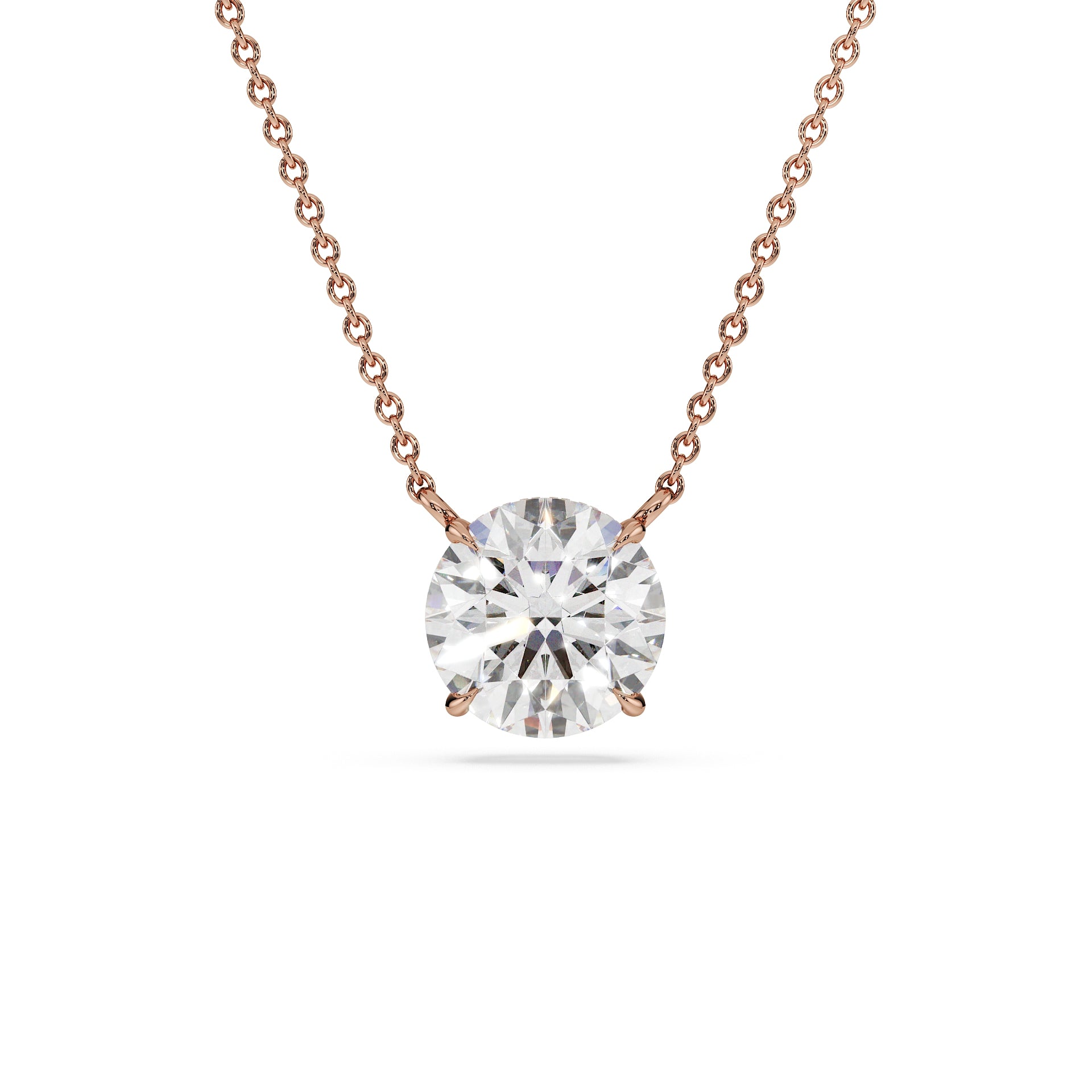 ALMARI Classic Round Diamond Solitaire Necklace