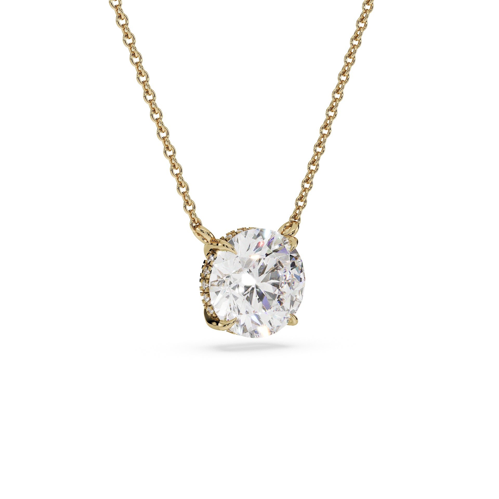 ALMARI Classic Round Diamond Solitaire Necklace