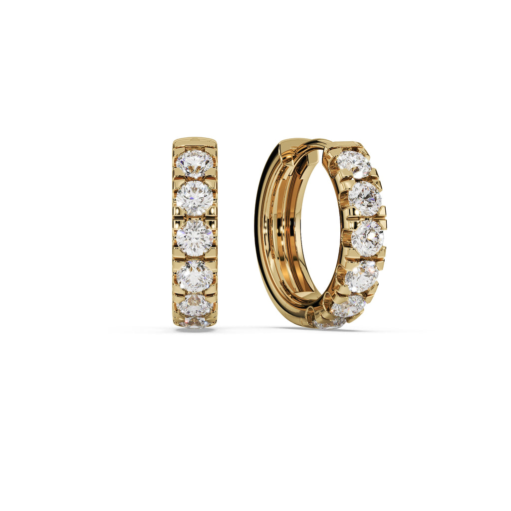 ALMARI Bold Mini Diamond Hoop Earrings (10mm)