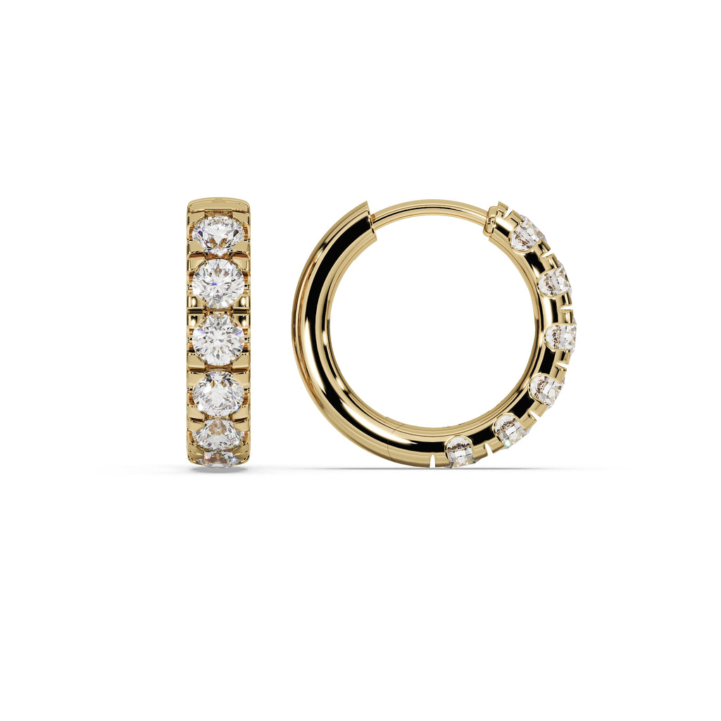 ALMARI Bold Mini Diamond Hoop Earrings (10mm)