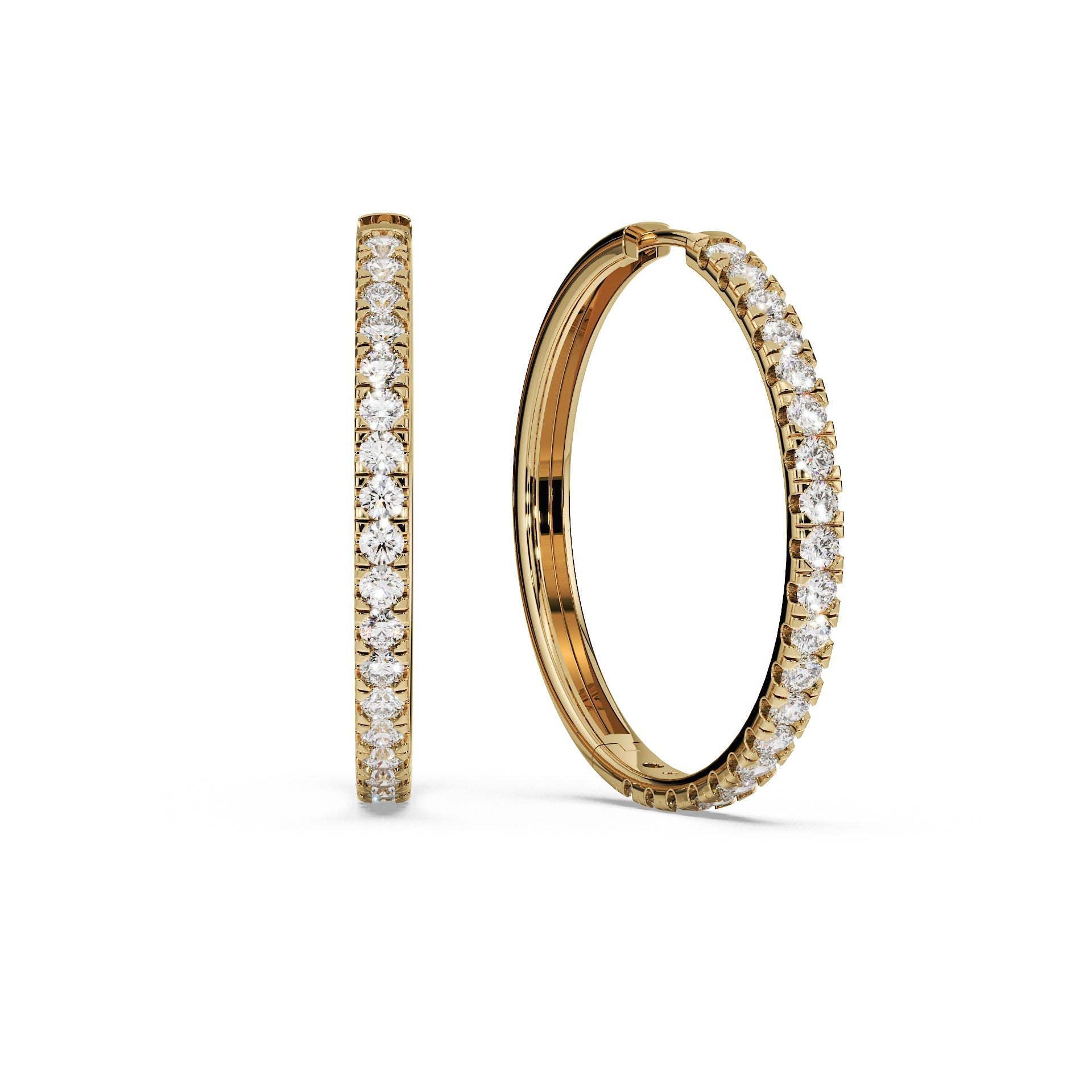 ALMARI Classic Pavé Diamond Hoop Earrings (30mm)