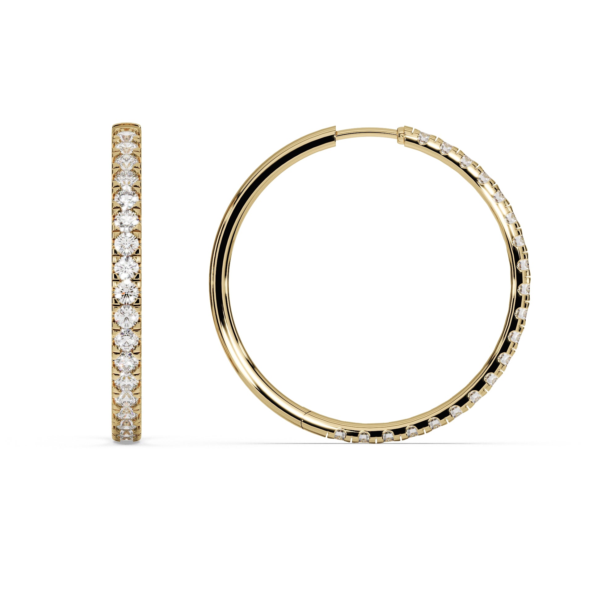 ALMARI Classic Pavé Diamond Hoop Earrings (30mm)