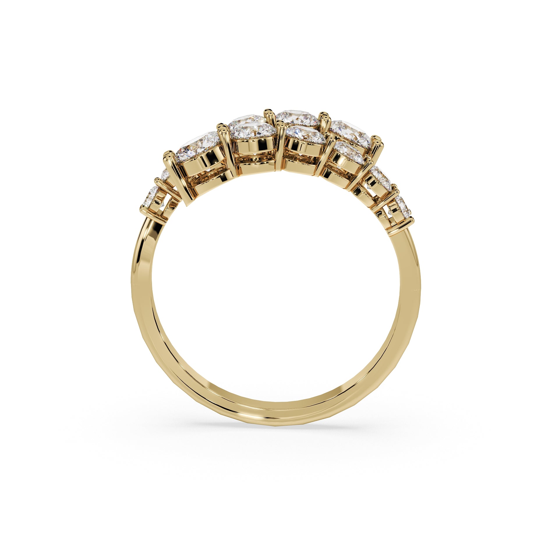 ALMARI Graduated Diamond Crossover Ring