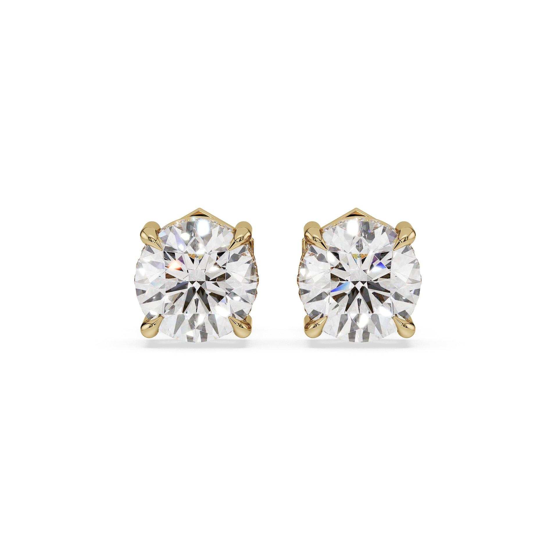 ALMARI Classic Round Diamond Stud Earrings (Pair)