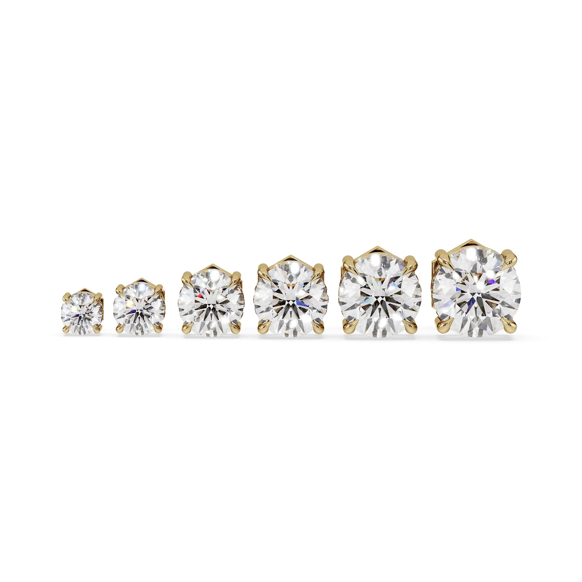 ALMARI Classic Round Diamond Stud Earrings (Pair)