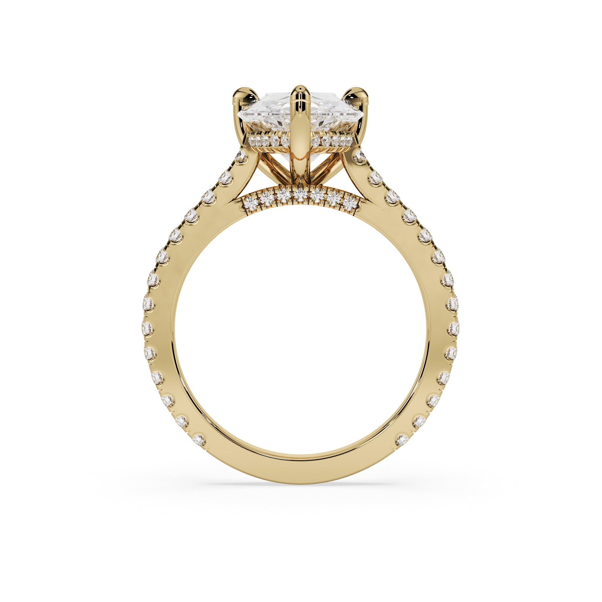 ALMARI Signature Pear Pavé Engagement Ring