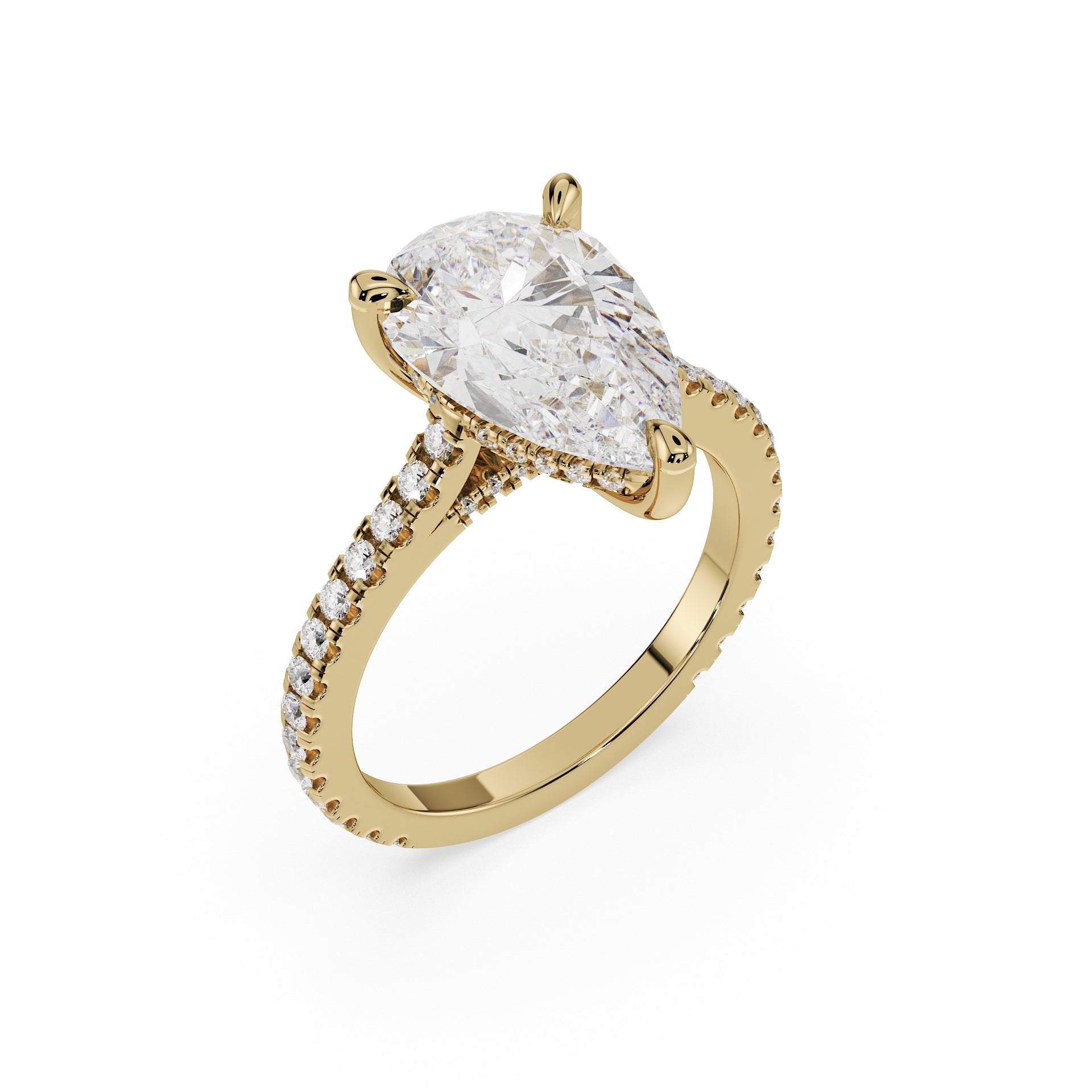 ALMARI Signature Pear Pavé Engagement Ring