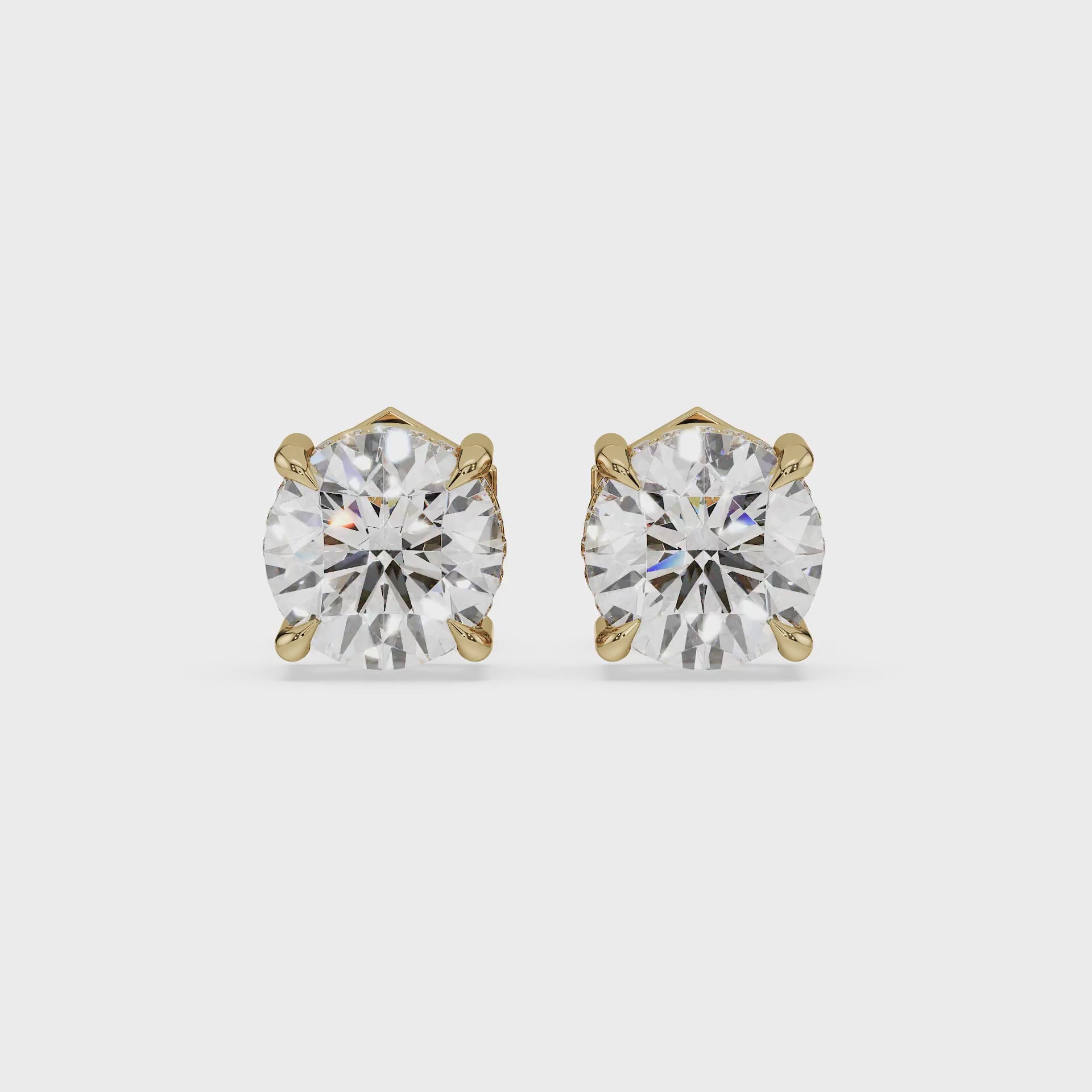 ALMARI Classic Round Diamond Stud Earrings (Pair)