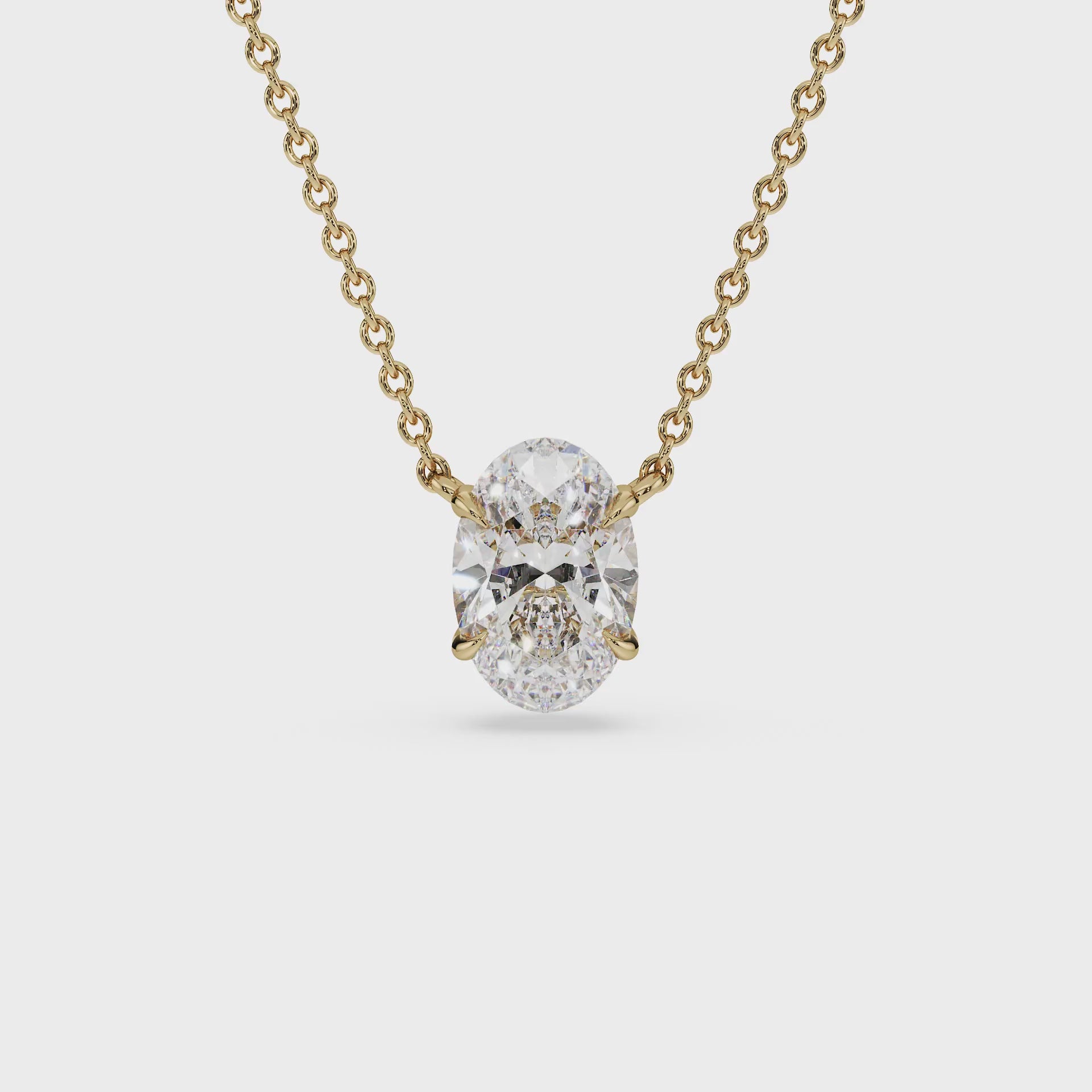 ALMARI Classic Oval Diamond Solitaire Necklace